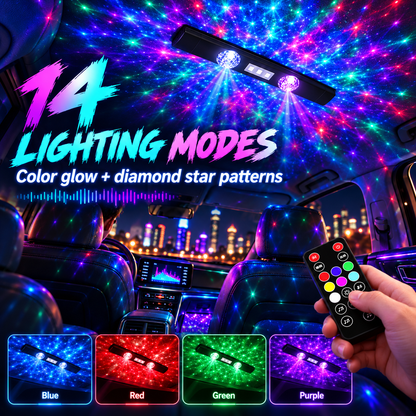 Car RGB Sound-Activated Ambient Starlight Bar🚗