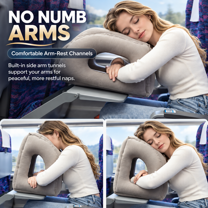 💤 Multi-Angle Inflatable Sleep Pillow for Airplanes, Trains & Office Desks