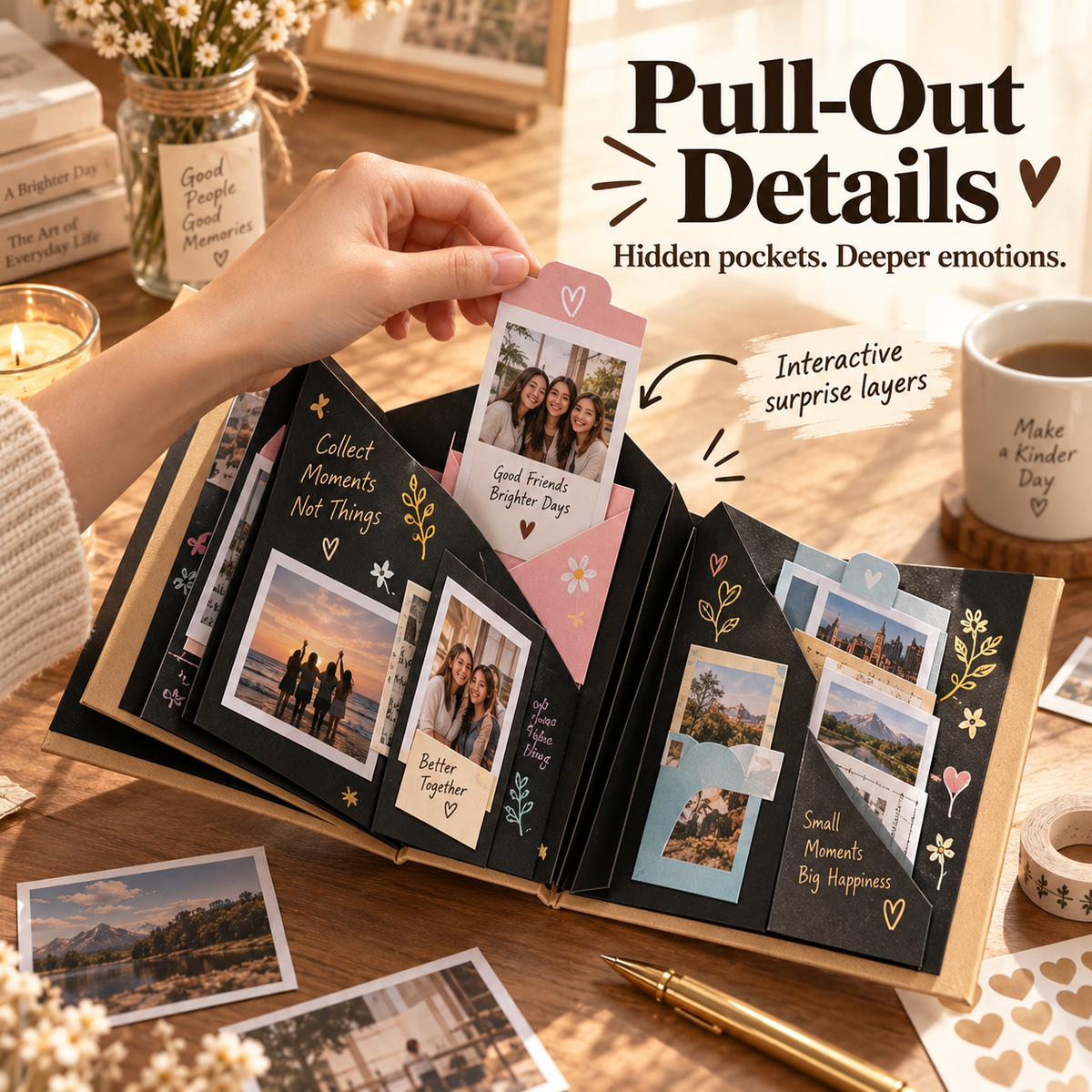 Handmade DIY Black Cardstock Scrapbook & Photo Album ✨
