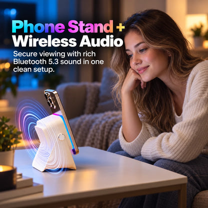 RGB Sound-Sync Ambient Light & Wireless Phone Stand 🎧✨