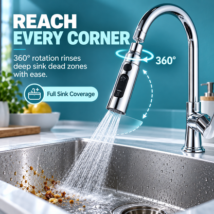 💧 360° Rotating Anti-Splash Universal Faucet Sprayer Head