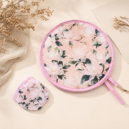 🌸 Portable Floral Foldable Hand Fan | Pocket Cooling Breeze with Pouch ✨