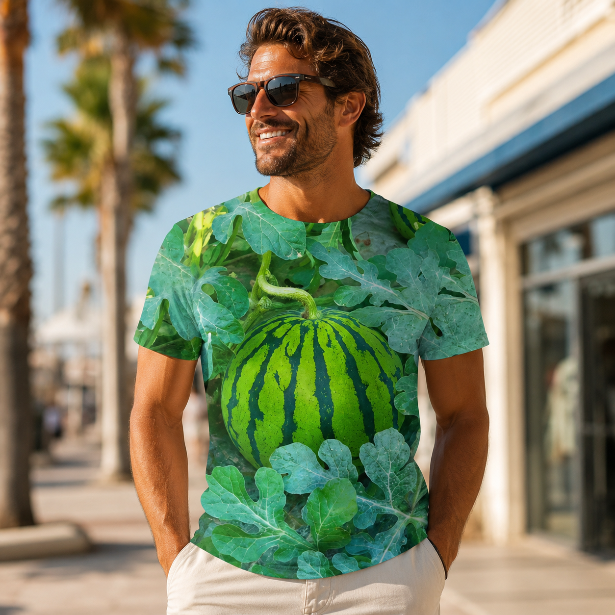 🍉 Summer Vibe 3D Watermelon Patch Graphic Tee