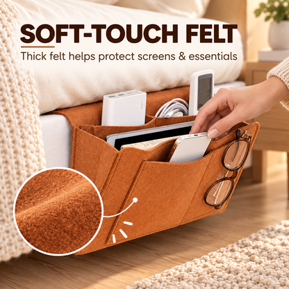 Cozy Felt Nightstand Organizer & Sofa Armrest Storage Bag 🏡