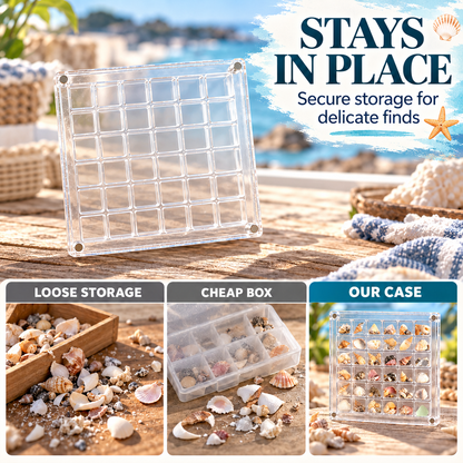36-Grid Clear Acrylic Organizer Box for Small Collectibles ✨