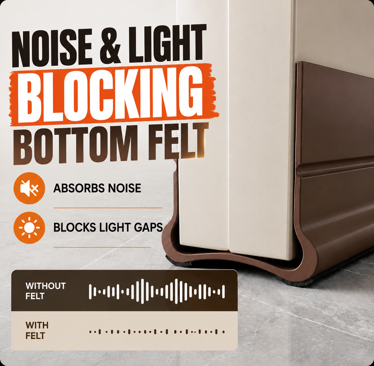 🛡️ Self-Adhesive Door Bottom Seal - Soundproof & Anti-Bug Draft Blocker