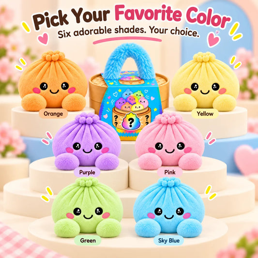 🥟 Rainbow Dumpling Plush Blind Box 🌈 – Cute Mystery Stuffed Toy