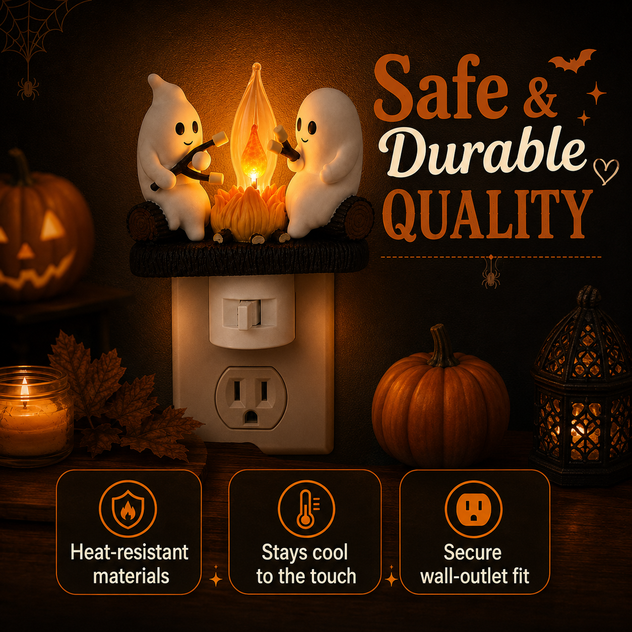 👻 Ghost Campfire Night Light