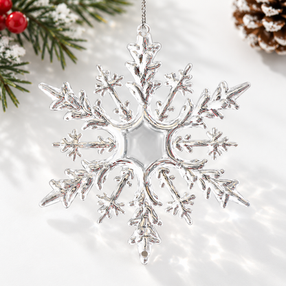 ❄️ Clear Crystal Snowflake & Icicle Christmas Ornaments