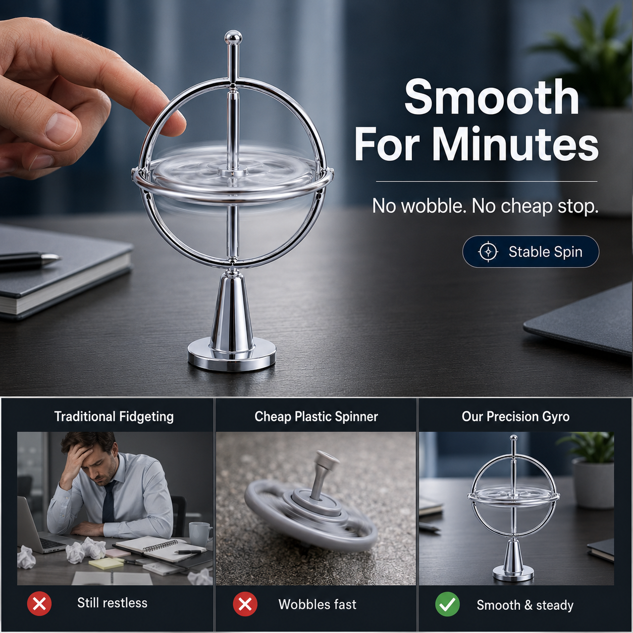 ✨ Kinetic Metal Fingertip Gyro | Balance, Focus, and Anxiety Relief
