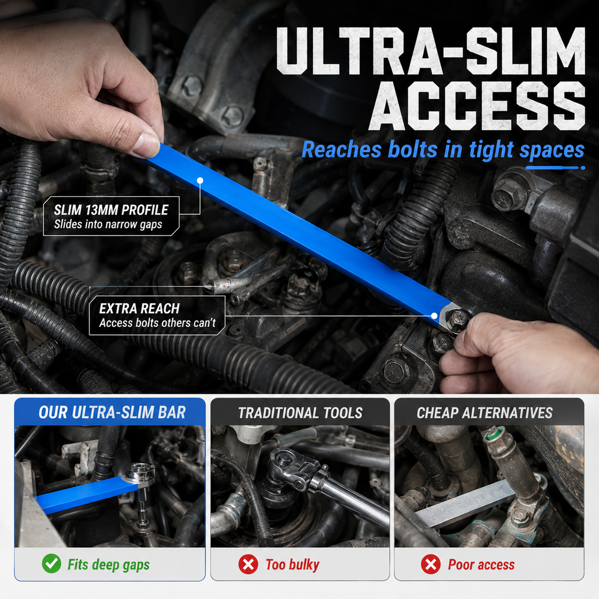 9.8"/15.3" High-Carbon Wrench Extender Bar 🔧