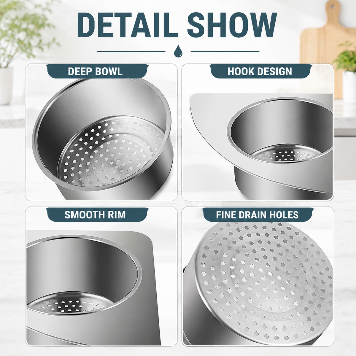 🚰 360° Rotating Stainless Steel Sink Strainer Basket