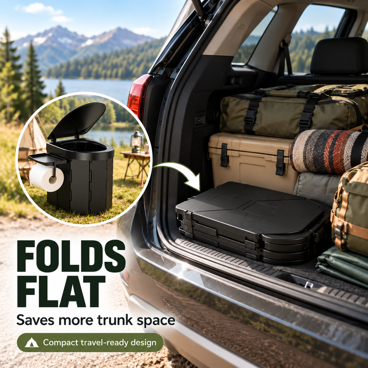 🏕️ Ultimate Extra-Tall Portable Folding Toilet for Camping & Travel