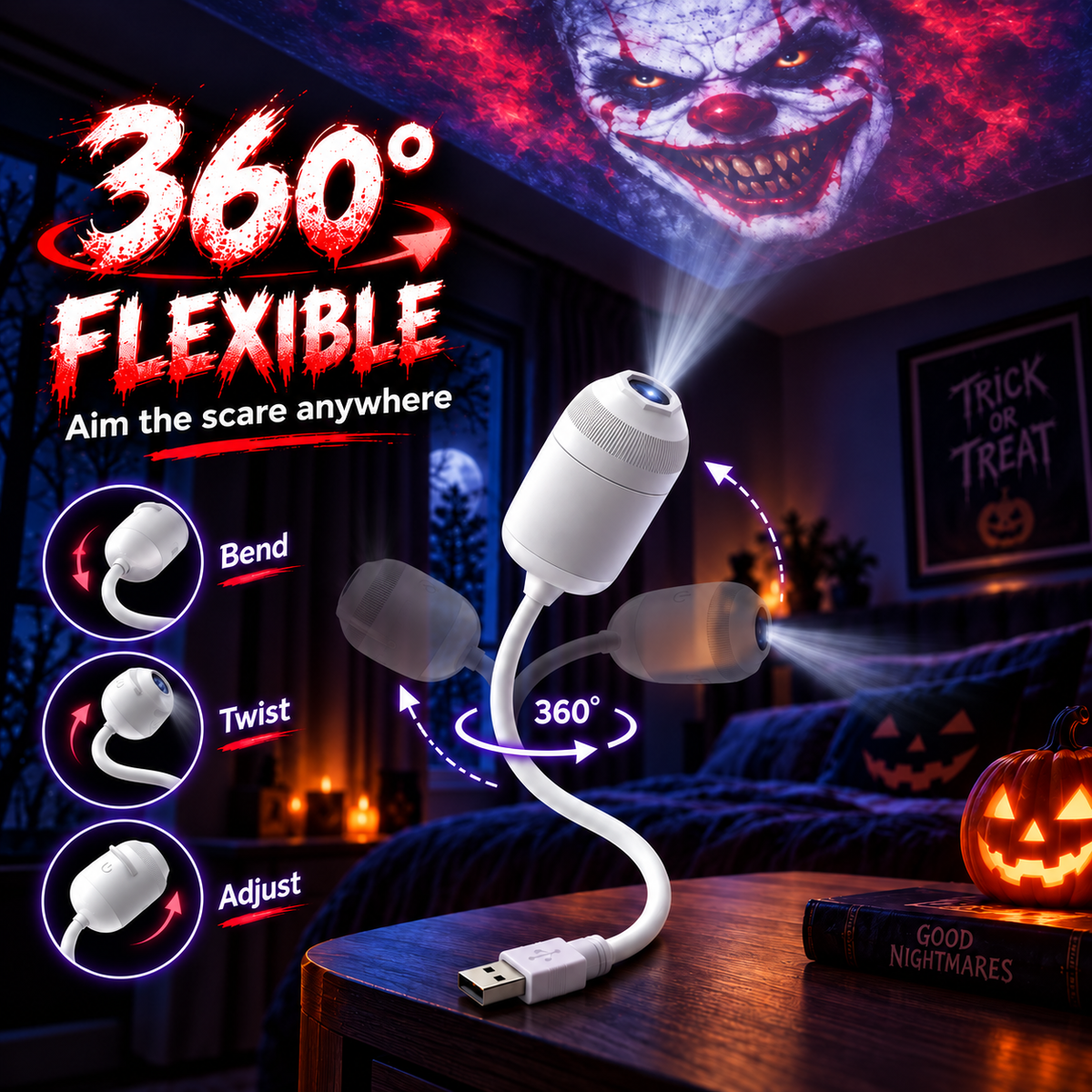 Halloween Horror Atmosphere & Galaxy Star Projector 🎃