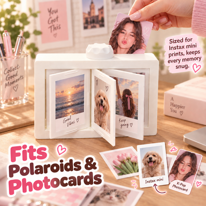 360° Rotating Polaroid Photo Frame & Flip Accordion Memory Album 💫