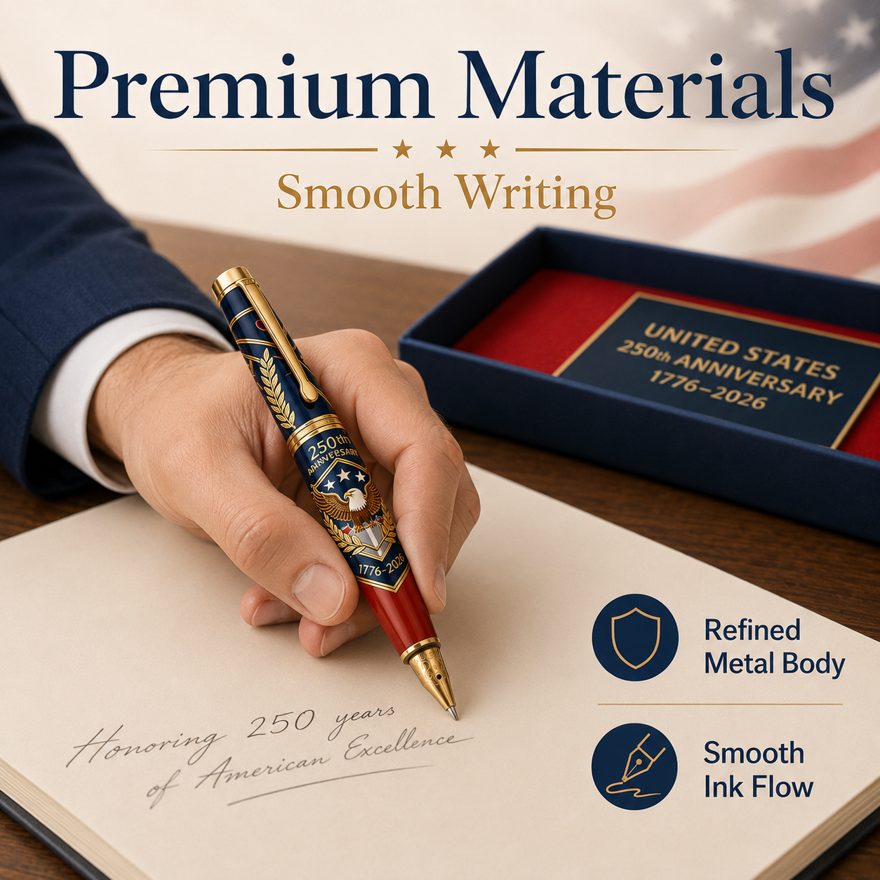 US Honor History: 250th U.S. Anniversary Commemorative Pen Set