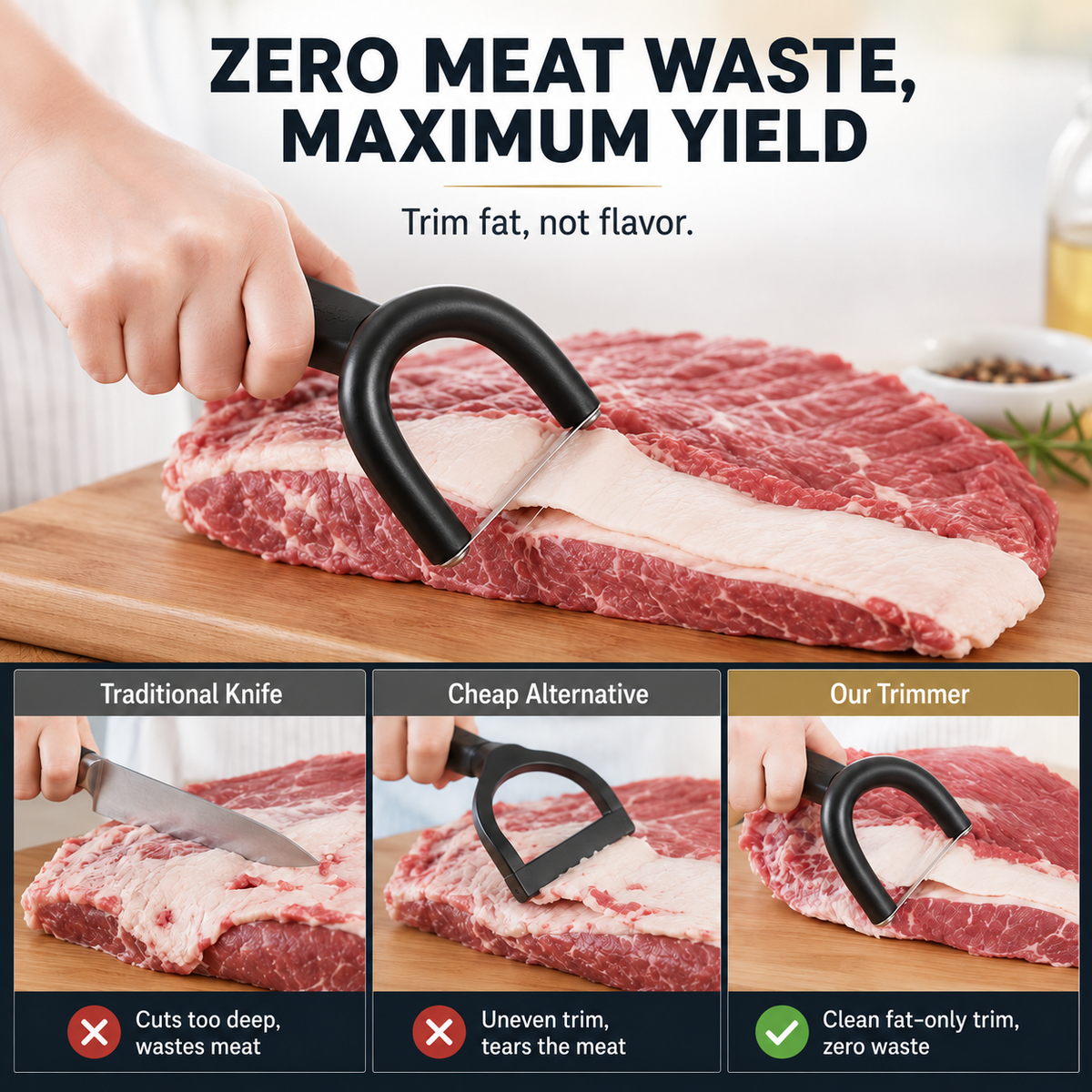 🥩✨Handheld Meat & Fat Trimming Tool for Brisket and Pork