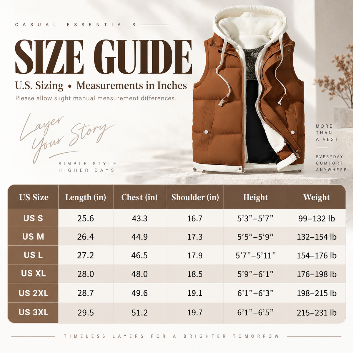 Unisex All-Day Comfort & Style: Layered Hooded Thermal Vest 🍁🕺