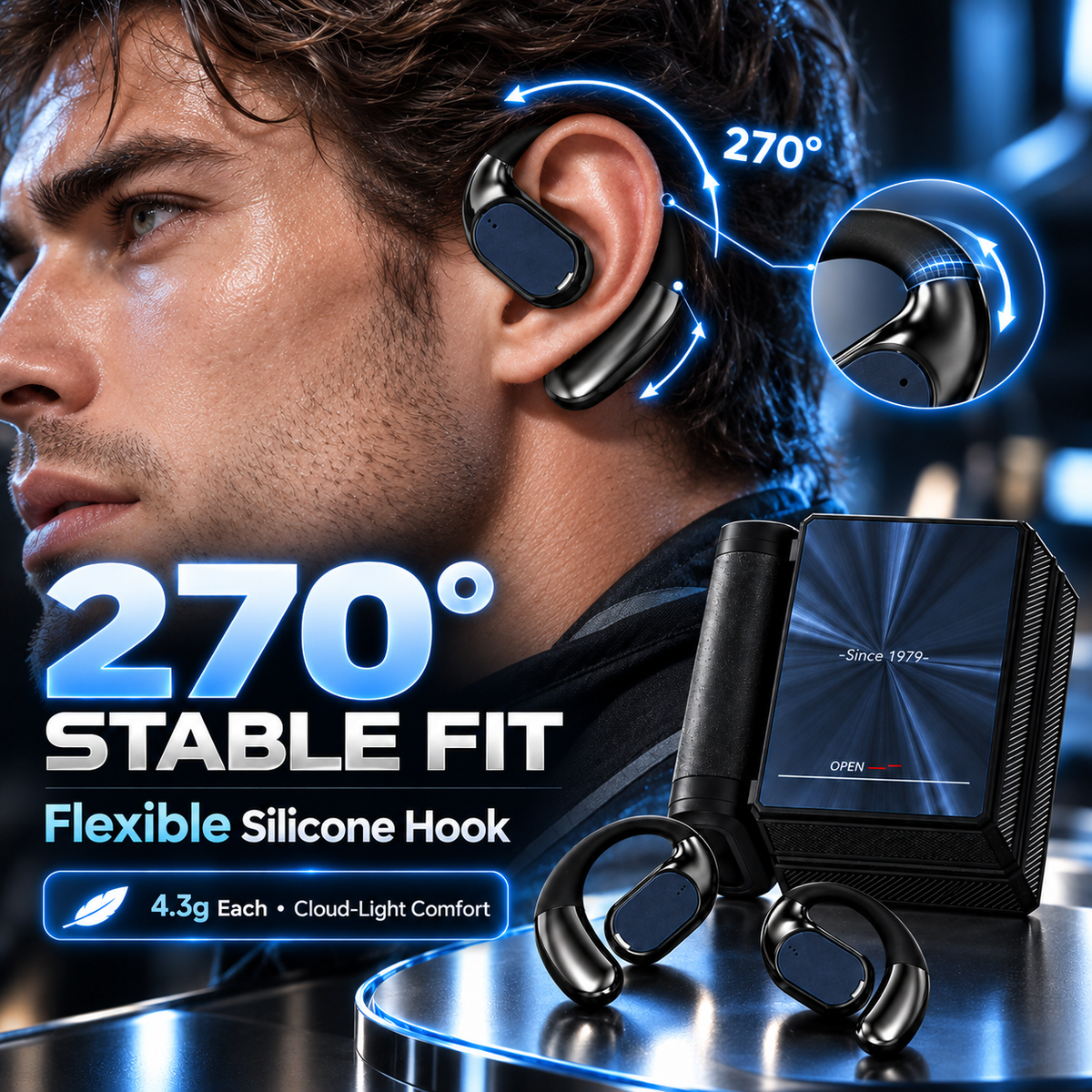 🔥Ear Buds  - Headphones Bluetooth with Dual-Fold Design