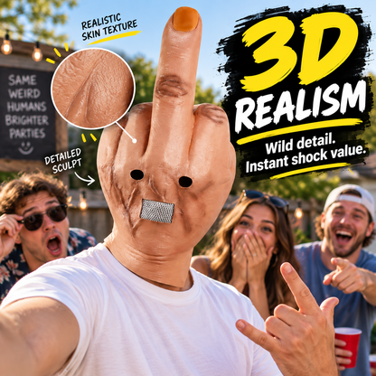 Hilarious Latex Middle Finger Gag Mask 🎭