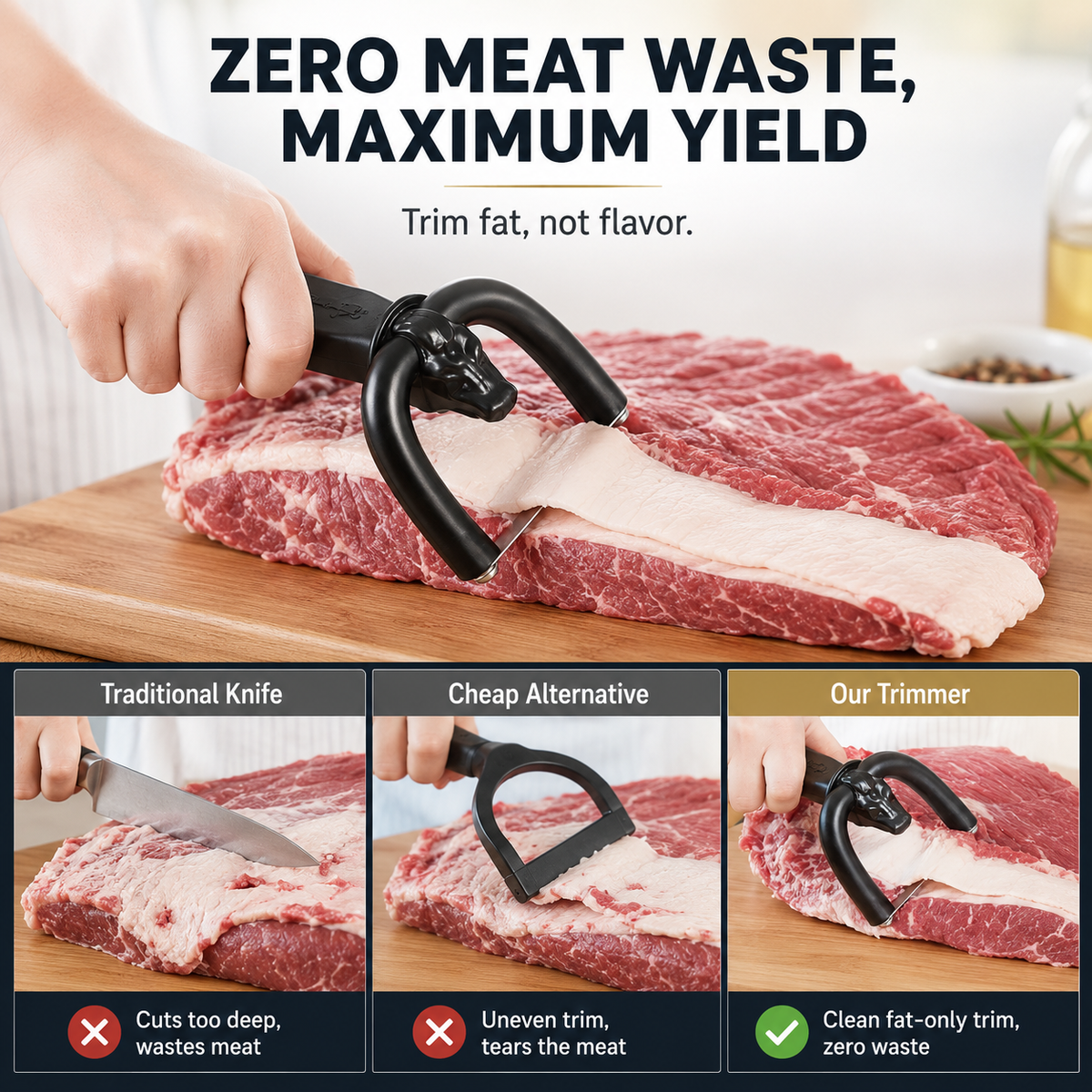 Handheld Meat & Fat Trimming Tool for Brisket and Pork 🥩✨