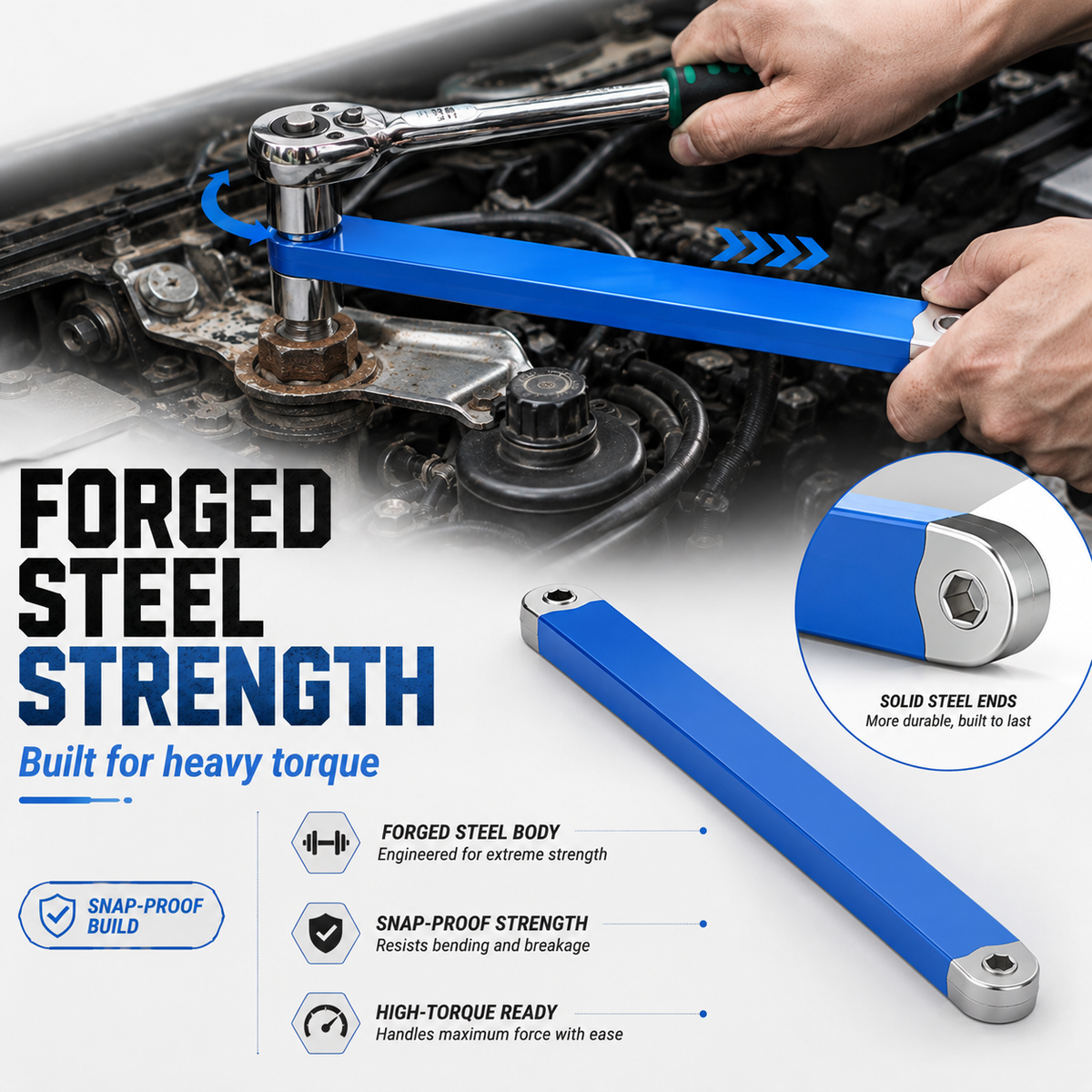 9.8"/15.3" High-Carbon Wrench Extender Bar 🔧