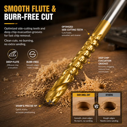 🛠️ 2-in-1 Woodworking Saw Drill Bit Set
