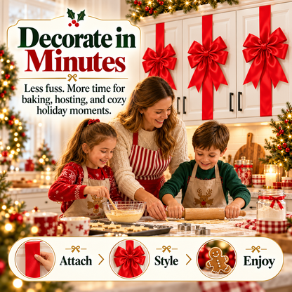 🎀 Christmas Bow & Ribbon Decor Set – Festive Door & Home Decorations