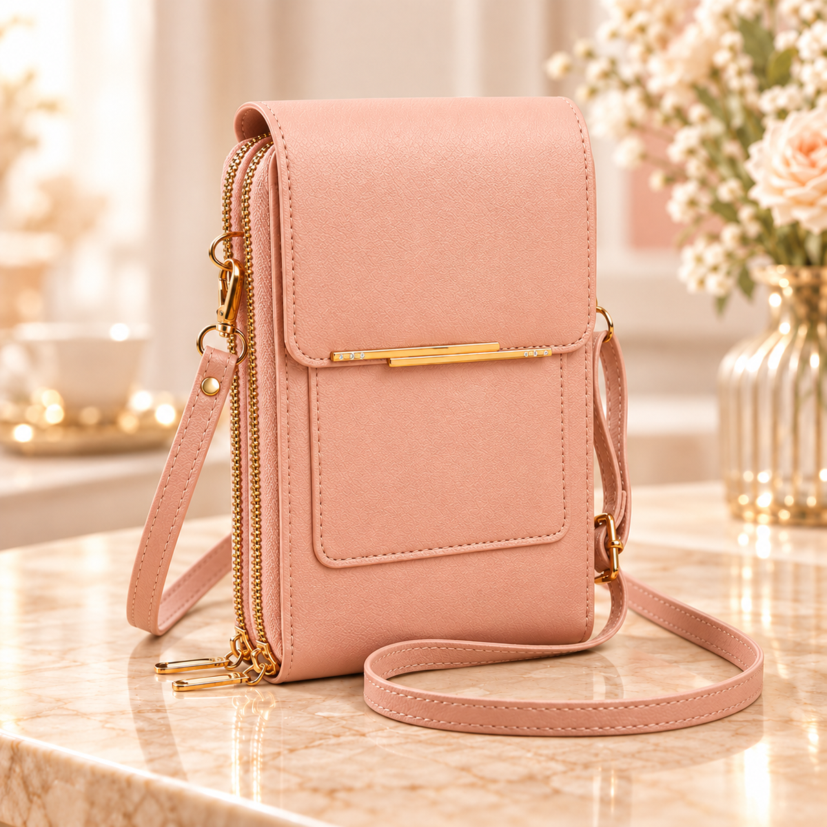 📱 Touch-Screen Multi-Pocket Crossbody Phone Bag