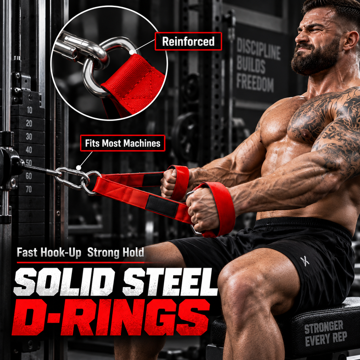 🔥 Heavy-Duty Triceps Rope Cable Attachment for Gym Workout 💪