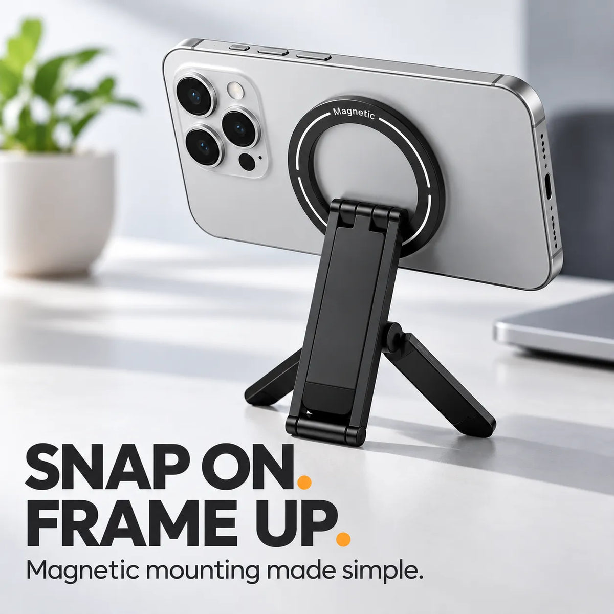 📱 Foldable Magnetic Phone Tripod Stand