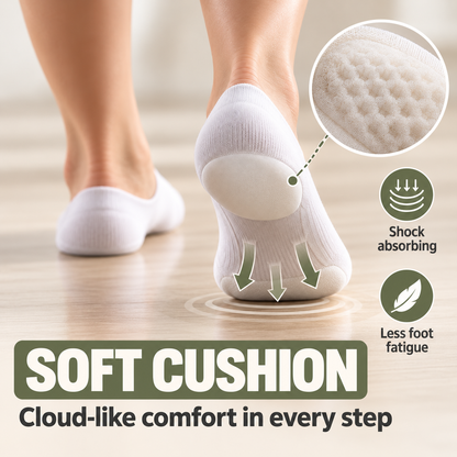 Stay-Put Ice Silk Invisible Socks with Cushioning ☁️
