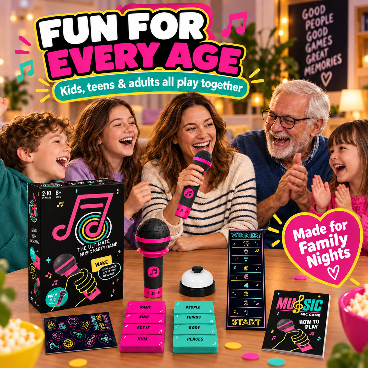 Ultimate Musical Party Game & Microphone Grab Set 🎤