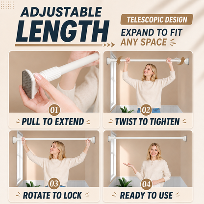🔥 Heavy-Duty No-Drill Tension Drying Rod
