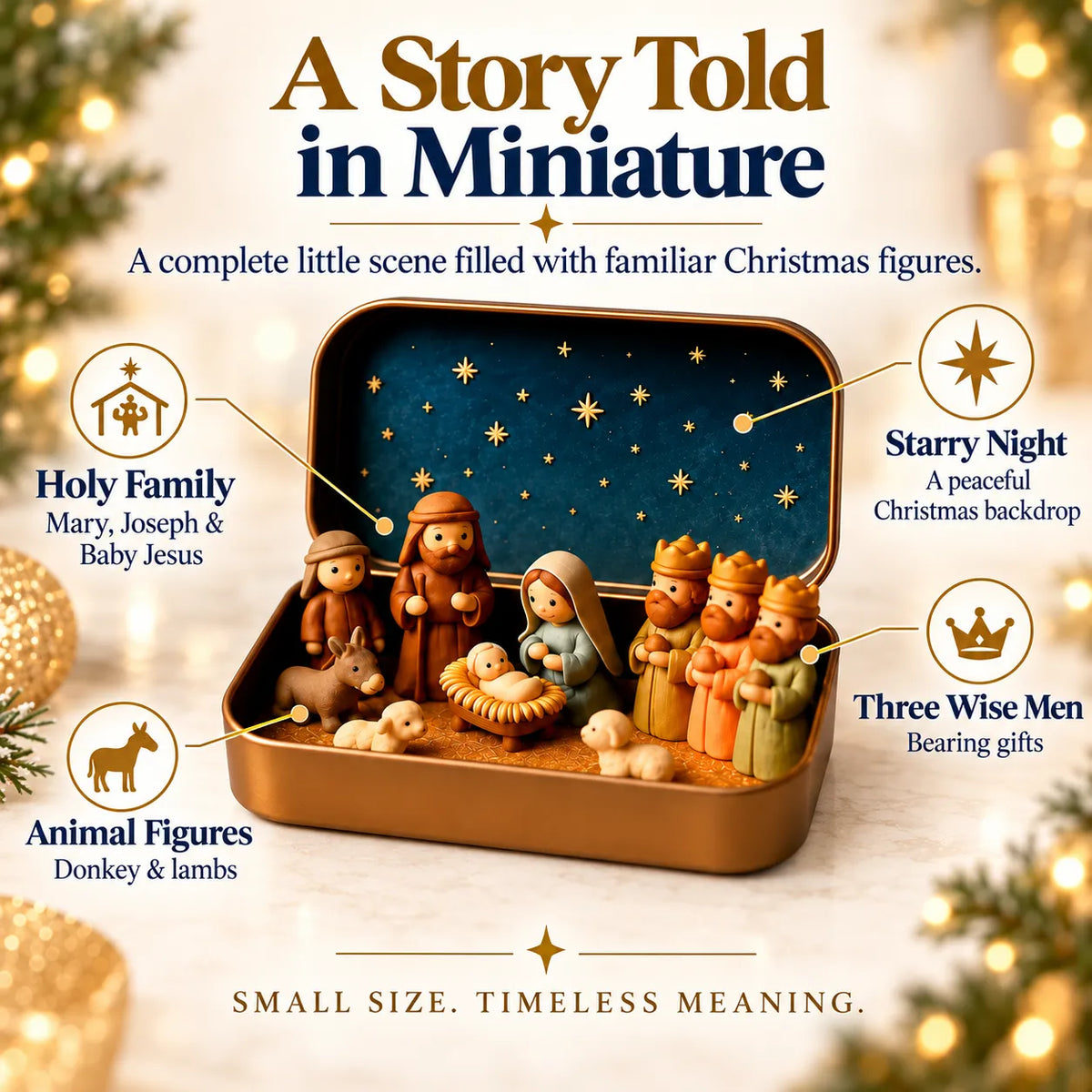 🎄 Mini Christmas Nativity Scene in a Tin – Meaningful Holiday Keepsake Gift