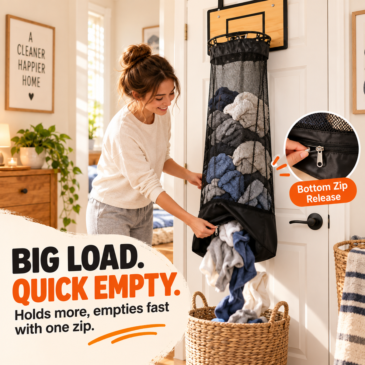 🏀 Slam Dunk Laundry Hamper: Turn Messy Rooms Into Fun!