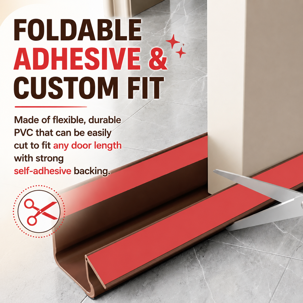 🛡️ Self-Adhesive Door Bottom Seal - Soundproof & Anti-Bug Draft Blocker