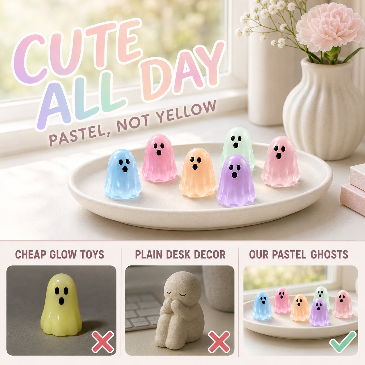 👻 Glow-in-the-Dark Mini Ghosts | Cute DIY Halloween Resin Figurines