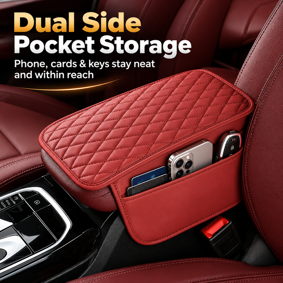 Ergonomic Car Armrest Cushion & Side Storage Organizer🚗