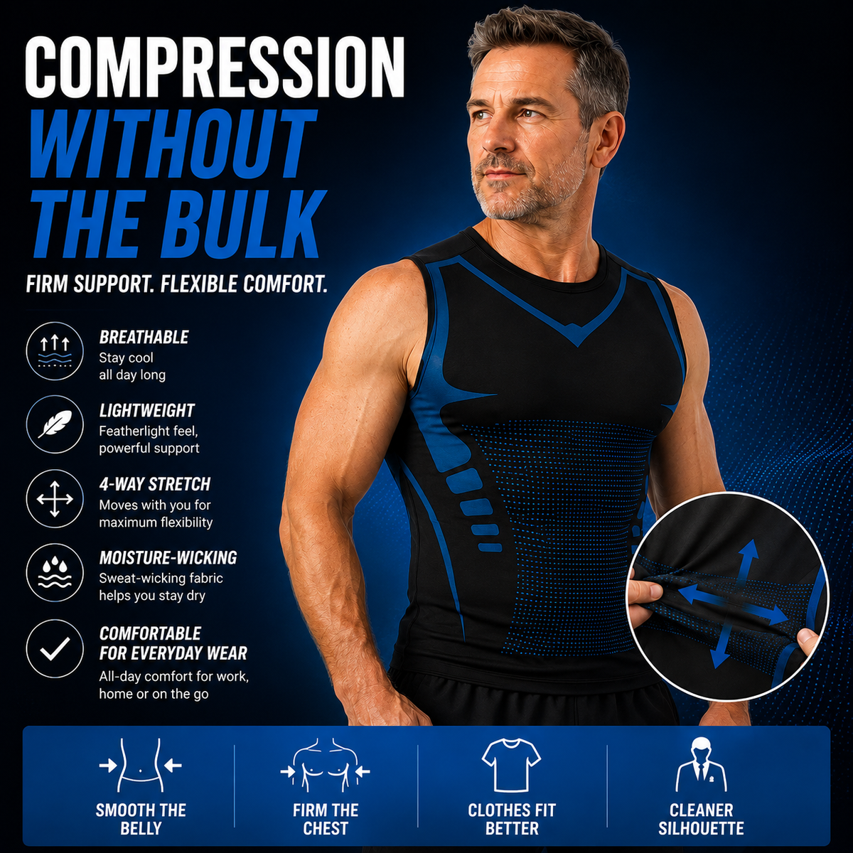 🔥 InstaShape Men's Body Shaper Shirt