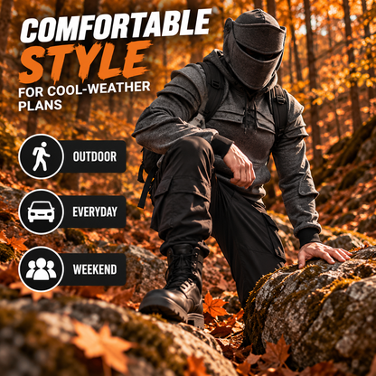 🖤 Rugged Layered Hooded Sweatshirt – Modern Streetwear Style