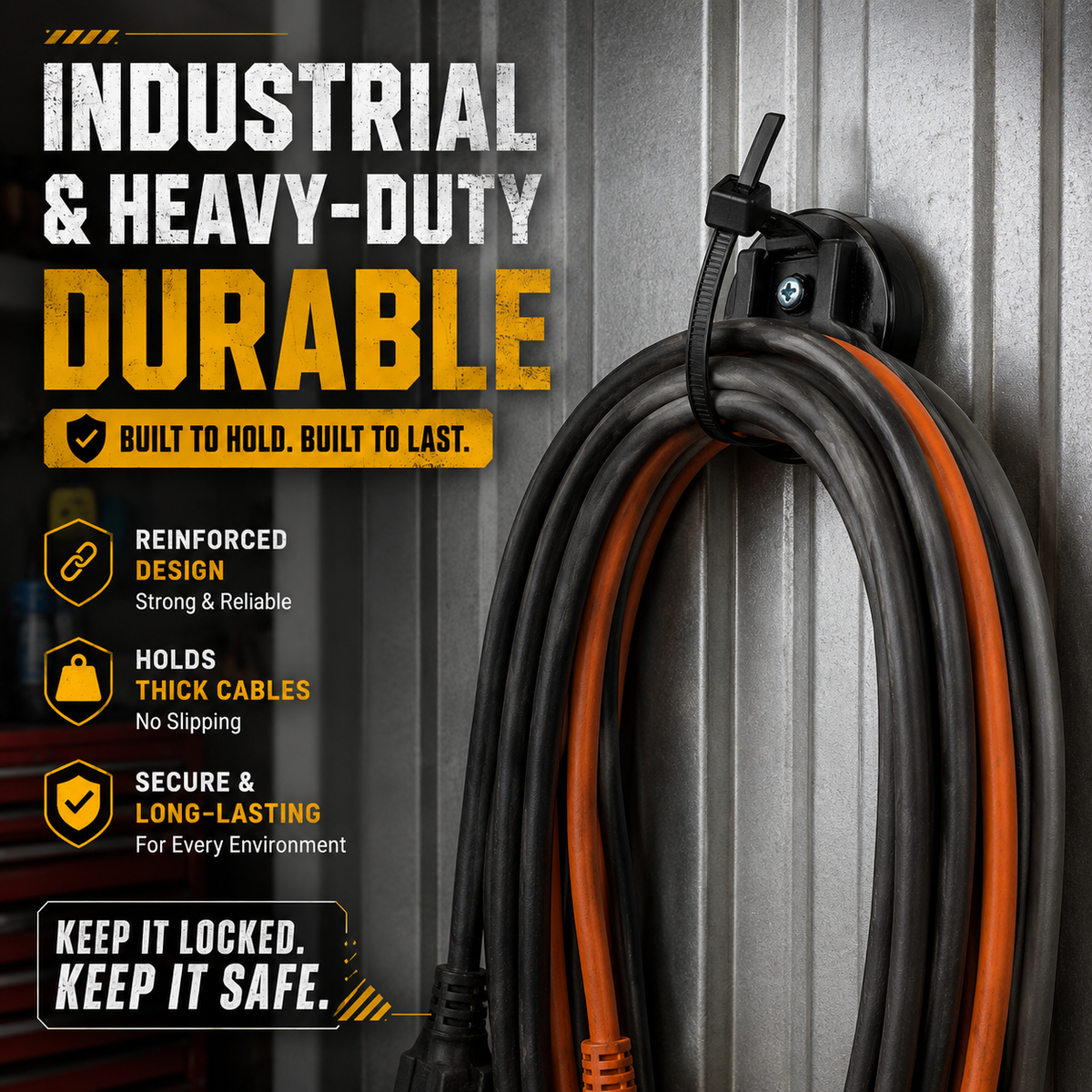 🧲 Heavy-Duty Magnetic Cable Mounts with Zip Tie Base
