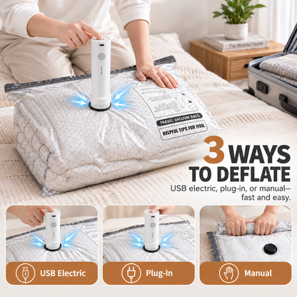✈️ Travel Vacuum Compression Storage Bags with Electric Pump