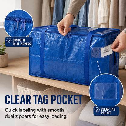 Heavy-Duty Waterproof Moving & Storage Bag with Tag Window🤝