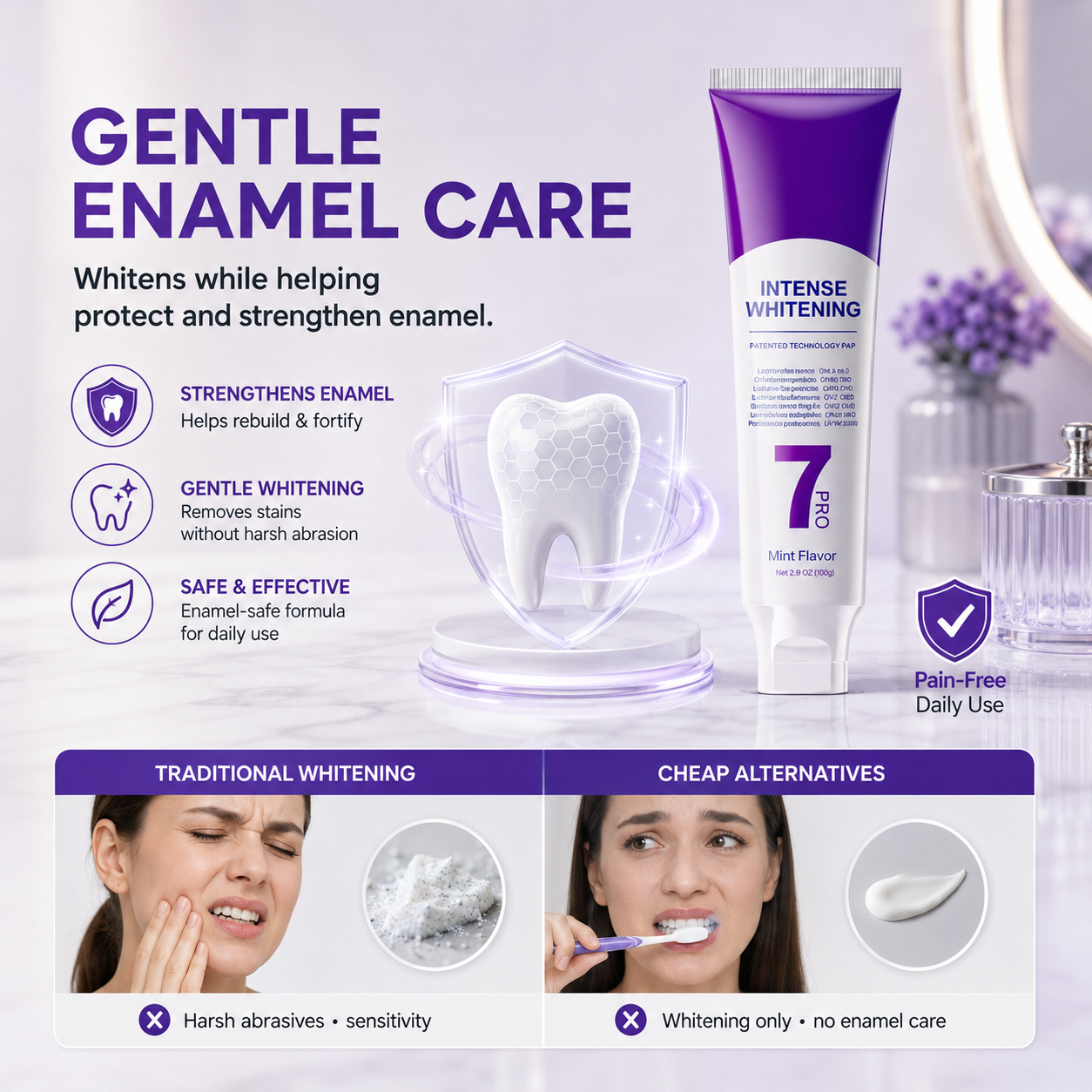 Probiotic Intense Whitening Toothpaste - 7-Day Stain Removal & Fresh Breath ✨