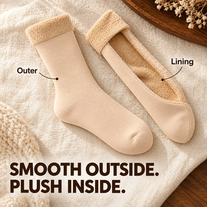 🧦 Fleece-Lined Cozy Socks – Warm Winter Comfort, Two Ways to Wear