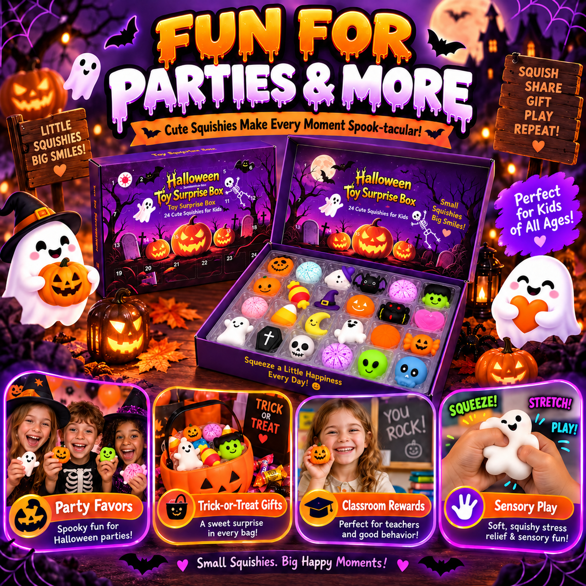 🔥24-Piece Halloween Squishy Surprise Box