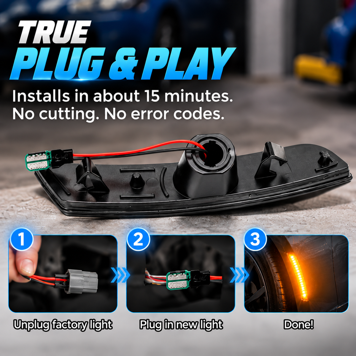 Plug & Play LED Side Marker Light Assembly for 2015-2023 Camaro 🚗