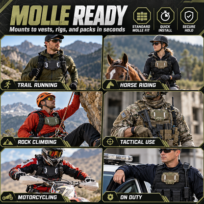 🛡️ Tactical MOLLE Foldable Navigation Board & Chest Phone Mount
