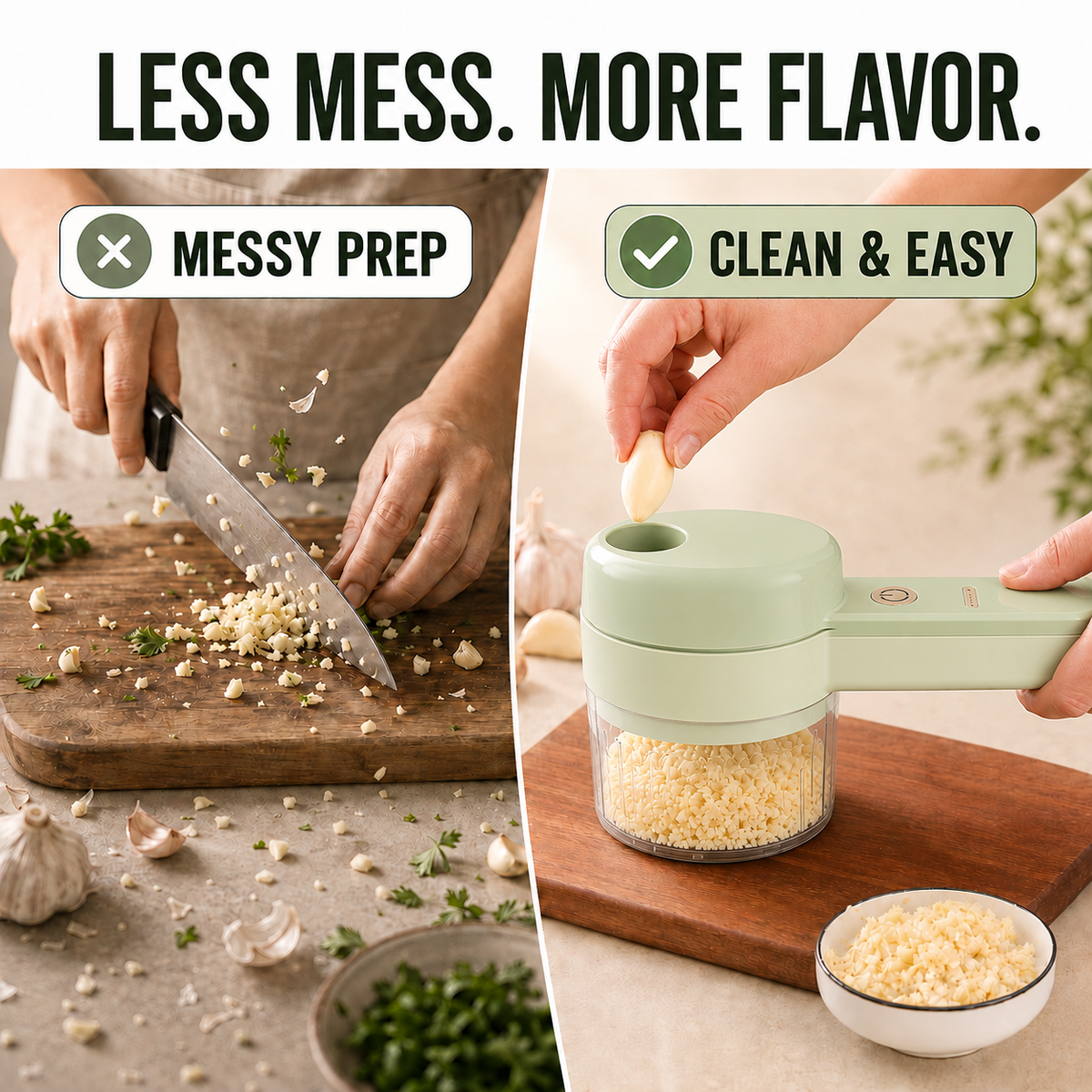 🧄 4-in-1 Handheld Electric Vegetable Cutter – Portable Wireless Food Chopper, Slicer & Garlic Masher 🥗🔪